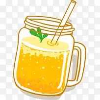 夏季饮料一杯橙汁