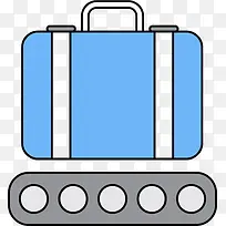 蓝色旅游行李运输带