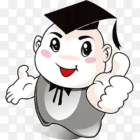 卡通可爱小胖子博士