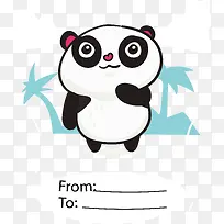 手绘小熊猫留言卡