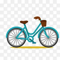 卡通蓝色的自行车设计矢量图