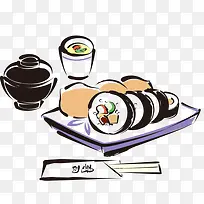 日式食物 可爱 简笔画 漫画 