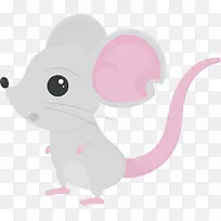 矢量图灰色的小老鼠