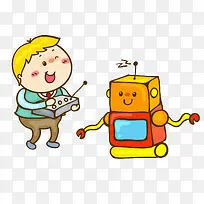 男生和机器人