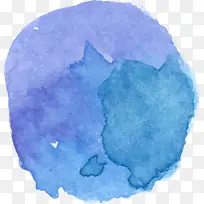 蓝紫色拼接水彩