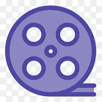 紫色手绘圆形电影院元素