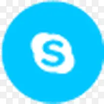 skype集成电路圆社会图标
