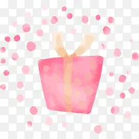 手绘粉色礼物盒子