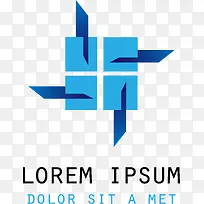 蓝色矢量互联网logo图