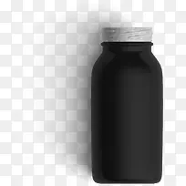 黑色玻璃瓶漂浮素材