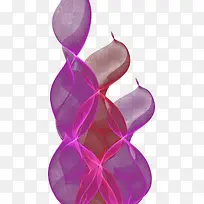 紫色清新曲线绸带效果元素