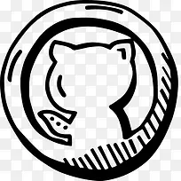 GitHub手拉的社会社交手绘图标