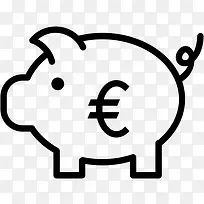 银行货币欧元钱小猪价格储蓄货币