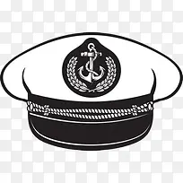 卡通黑白海军帽子