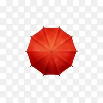 红色雨伞俯视看图