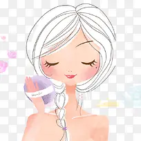 化妆的美女