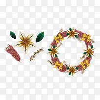 矢量秋天的花环