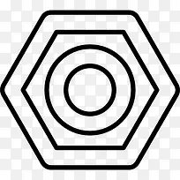 六边形和圆轮廓形状图标