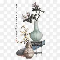 卡通茶花花瓶