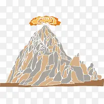 矢量装饰插画火山爆发