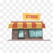 矢量卡通临街store