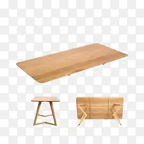 浅色纯实木餐桌