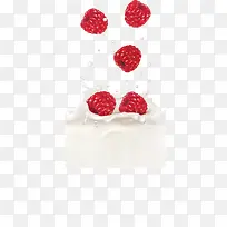 红色浆果牛奶设计素材