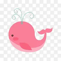 粉色喷水鲸鱼