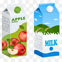 卡通牛奶水果盒罐
