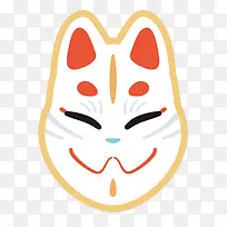 简易手绘风格日式狐狸面具图形