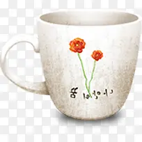 文艺小清新白色的小花朵茶杯