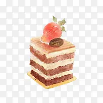 一块巧克力草莓蛋糕