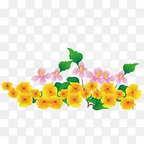 春天盛开的鲜艳的小黄花
