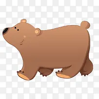 卡通行走的棕熊设计