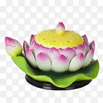 彩色瓷器莲花荷叶座