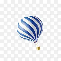 蓝色漂浮热气球