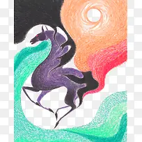 矢量马插画