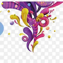 矢量炫彩花纹