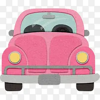 粉色卡通汽车