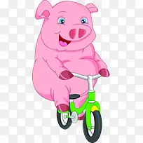骑着自行车的小猪