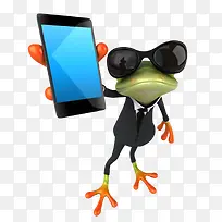 拿着手机的青蛙王子