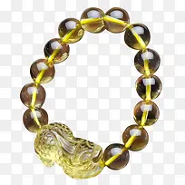 纯天然巴西黄水晶貔貅手链