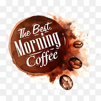 水彩早晨咖啡字体设计