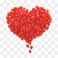 红色气球组成爱心