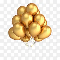立体金色缤纷彩色气球装饰矢量素