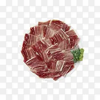 红色美味的食物切片的西班牙火腿