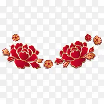 牡丹花微立体3D矢量中国传统花