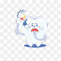 卡通疼痛痛苦哇哇哭表情