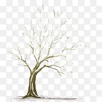 漫画冬季树枝图片
