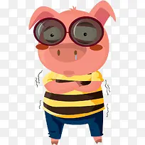 戴眼镜的小猪